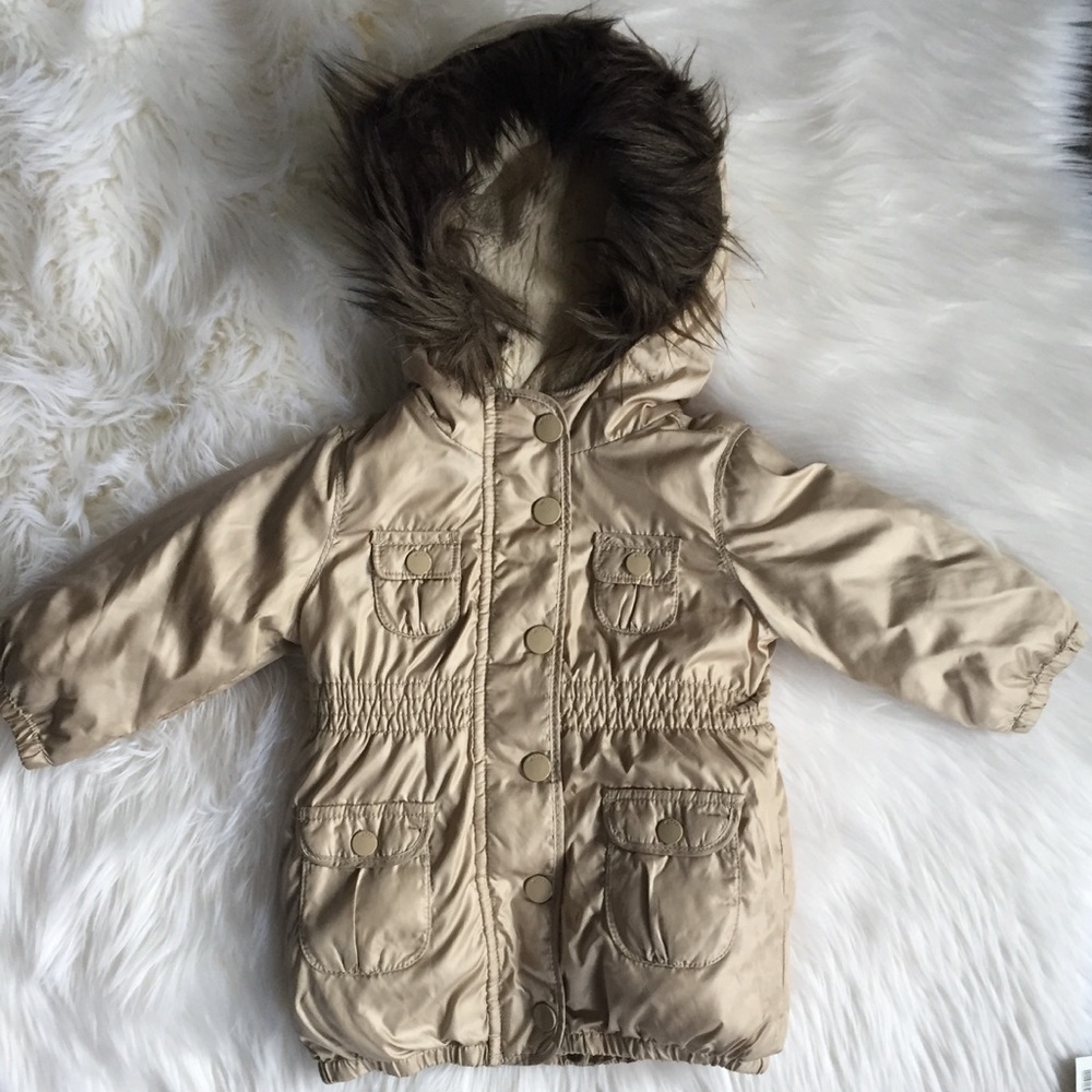 Baby Gap platinum gold colored jacket Sz 12-18